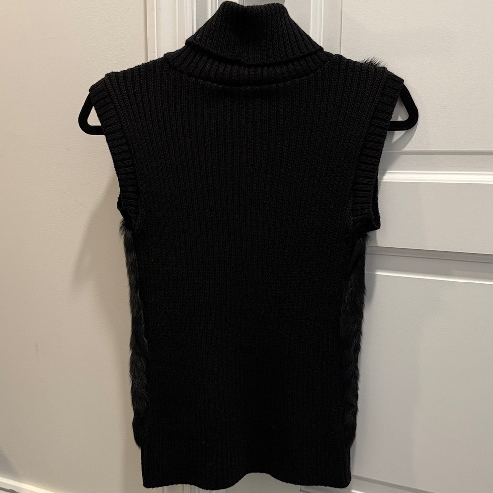 BCBGMaxAzria Black Genuine Goat Fur Top - Picture 11 of 12